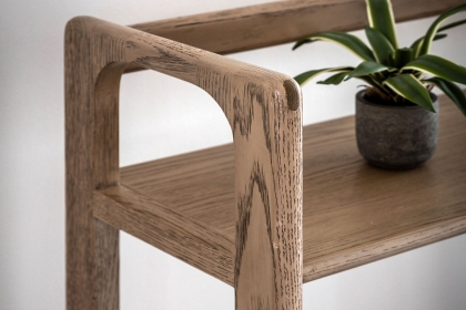 Gallery Direct Craft Smoked Oak Small Open Display Unit Gallery Direct Craft Smoked Oak Small Open Display Unit