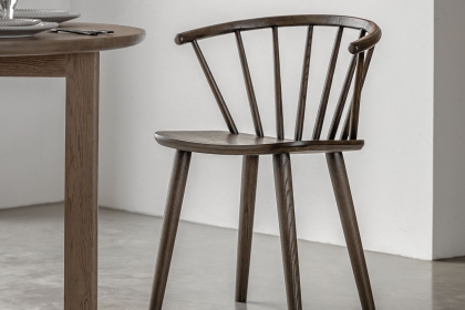 Gallery Direct Craft Smoked Oak Set of 2 Dining Chairs