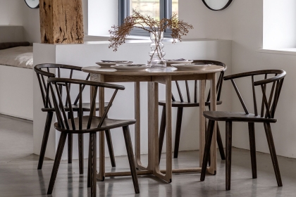 Gallery Direct Craft Smoked Oak Folding Dining Table Gallery Direct Craft Smoked Oak Folding Dining Table