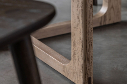 Gallery Direct Craft Smoked Oak Round Dining Table Set & 4 Chairs Gallery Direct Craft Smoked Oak Round Dining Table Set & 4 Chairs