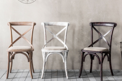 Gallery Direct Set of 2 Cafe Black Oak Dining Chairs with Linen Seat Gallery Direct Set of 2 Cafe Black Oak Dining Chairs with Linen Seat