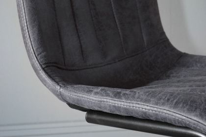 Gallery Direct Set of 2 Edington Dining Chairs in Grey Leather Gallery Direct Set of 2 Edington Dining Chairs in Grey Leather