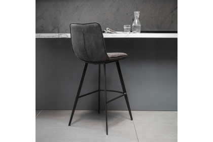 Gallery Direct Set of 2 Palmer Bar Stools in Grey Leather Gallery Direct Set of 2 Palmer Bar Stools in Grey Leather