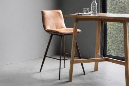 Gallery Direct Set of 2 Palmer Bar Stools in Brown Leather Gallery Direct Set of 2 Palmer Bar Stools in Brown Leather