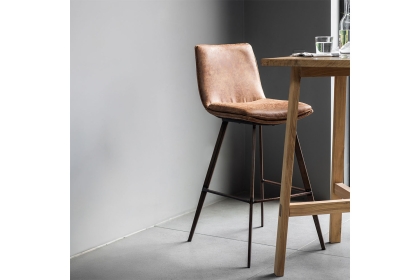 Gallery Direct Set of 2 Palmer Bar Stools in Brown Leather Gallery Direct Set of 2 Palmer Bar Stools in Brown Leather