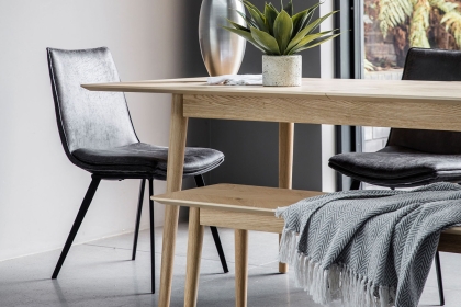 Gallery Direct Set of 2 Hinks Dining Chairs in Grey Leather Gallery Direct Set of 2 Hinks Dining Chairs in Grey Leather