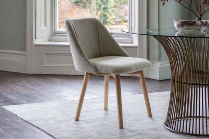 Gallery Direct Set of 2 Elliot Fabric Dining Chairs in Natural Linen Gallery Direct Set of 2 Elliot Fabric Dining Chairs in Natural Linen