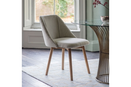 Gallery Direct Set of 2 Elliot Fabric Dining Chairs in Natural Linen Gallery Direct Set of 2 Elliot Fabric Dining Chairs in Natural Linen