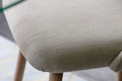 Gallery Direct Set of 2 Elliot Fabric Dining Chairs in Natural Linen Gallery Direct Set of 2 Elliot Fabric Dining Chairs in Natural Linen