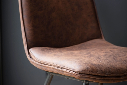 Gallery Direct Set of 2 Newton Dining Chairs in Brown Leather Gallery Direct Set of 2 Newton Dining Chairs in Brown Leather
