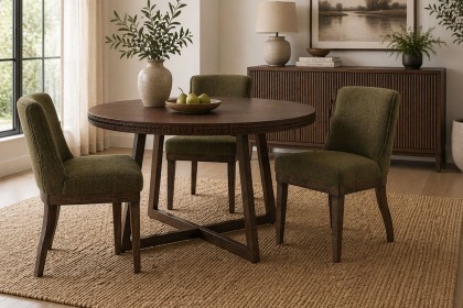 Gallery Direct Set of 2 Kelvedon Dining Chairs in Green Boucle Gallery Direct Set of 2 Kelvedon Dining Chairs in Green Boucle