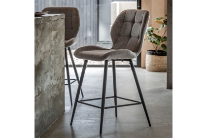 Gallery Direct Set of 2 Manford Fabric Bar Stools in Light Grey Gallery Direct Set of 2 Manford Fabric Bar Stools in Light Grey