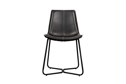 Gallery Direct Set of 2 Hawking Dining Chairs in Charcoal PU Leather Gallery Direct Set of 2 Hawking Dining Chairs in Charcoal PU Leather
