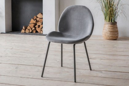 Gallery Direct Set of 2 Flanagan Dining Chairs in Light Grey Velvet Gallery Direct Set of 2 Flanagan Dining Chairs in Light Grey Velvet