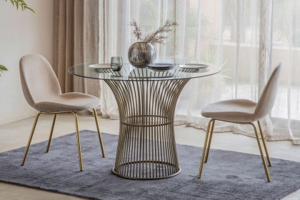 Gallery Direct Set of 2 Flanagan Dining Chairs in Oatmeal Velvet Gallery Direct Set of 2 Flanagan Dining Chairs in Oatmeal Velvet