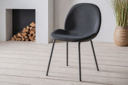 Gallery Direct Set of 2 Flanagan Dining Chairs in Grey Velvet Gallery Direct Set of 2 Flanagan Dining Chairs in Grey Velvet