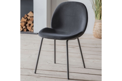 Gallery Direct Set of 2 Flanagan Dining Chairs in Grey Velvet Gallery Direct Set of 2 Flanagan Dining Chairs in Grey Velvet