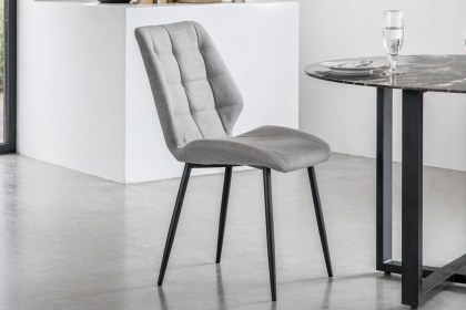 Gallery Direct Set of 2 Manford Fabric Dining Chairs in Light Grey Gallery Direct Set of 2 Manford Fabric Dining Chairs in Light Grey