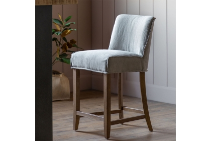 Gallery Direct Set of 2 Tarnby Bar Stools in Cement Grey Linen Gallery Direct Set of 2 Tarnby Bar Stools in Cement Grey Linen