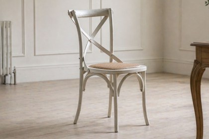 Gallery Direct Set of 2 Cafe White Oak Dining Chairs with Rattan Seat Gallery Direct Set of 2 Cafe White Oak Dining Chairs with Rattan Seat