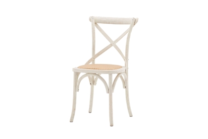 Gallery Direct Set of 2 Cafe White Oak Dining Chairs with Rattan Seat Gallery Direct Set of 2 Cafe White Oak Dining Chairs with Rattan Seat