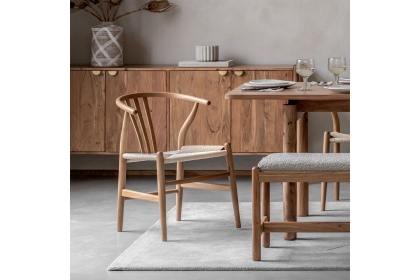 Gallery Direct Set of 2 Whitney Natural Elm Wishbone Back Dining Chairs with Woven Seat Gallery Direct Set of 2 Whitney Natural Elm Wishbone Back Dining Chairs with Woven Seat