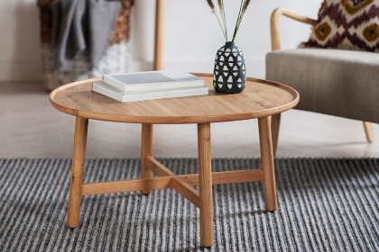 Gallery Direct Kingham Oak Round Coffee Table Gallery Direct Kingham Oak Round Coffee Table