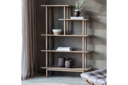 Gallery Direct Kingham Grey Oak Open Display Unit Gallery Direct Kingham Grey Oak Open Display Unit