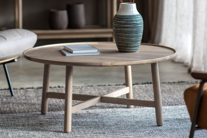 Gallery Direct Kingham Grey Oak Round Coffee Table Gallery Direct Kingham Grey Oak Round Coffee Table