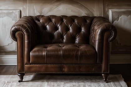Buckingham Leather Chesterfield Club Chair in Vintage Cognac Buckingham Leather Chesterfield Club Chair in Vintage Cognac