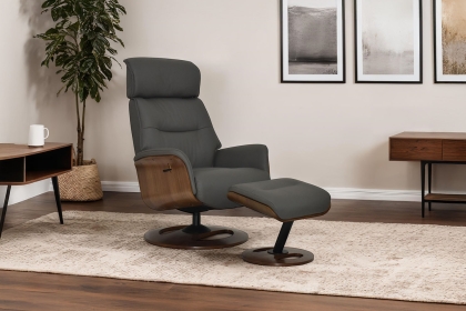Reya Swivel Recliner Chair and Stool Reya Swivel Recliner Chair and Stool