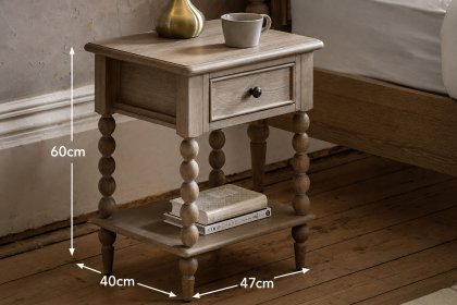 Gallery Direct Artisan Limewash Oak Bedside Table Gallery Direct Artisan Limewash Oak Bedside Table