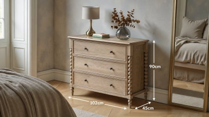 Gallery Direct Artisan Limewash Oak 3 Drawer Chest of Drawers Gallery Direct Artisan Limewash Oak 3 Drawer Chest of Drawers