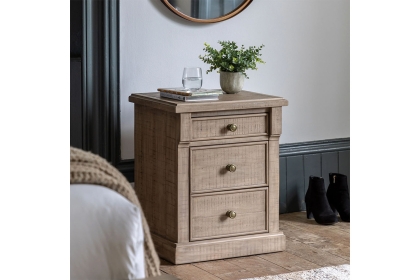 Gallery Direct Vancouver Rustic 3 Drawer Bedside Table Gallery Direct Vancouver Rustic 3 Drawer Bedside Table