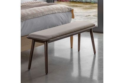 Gallery Direct Hatfield Smoked Oak Upholstered Bench Gallery Direct Hatfield Smoked Oak Upholstered Bench