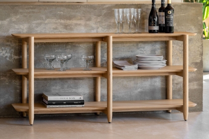 Gallery Direct Hatfield Natural Oak Wide Open Display Unit Gallery Direct Hatfield Natural Oak Wide Open Display Unit