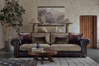 Atlantis Fabric & Leather Mix Standard Back 4 Seater Sofa Atlantis Fabric & Leather Mix Standard Back 4 Seater Sofa