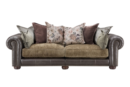 Atlantis Fabric & Leather Mix Pillow Back 3 Seater Sofa Atlantis Fabric & Leather Mix Pillow Back 3 Seater Sofa