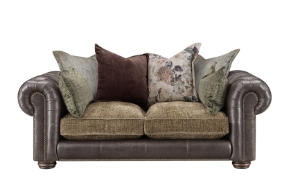 Atlantis Fabric & Leather Mix Pillow Back 2 Seater Sofa Atlantis Fabric & Leather Mix Pillow Back 2 Seater Sofa