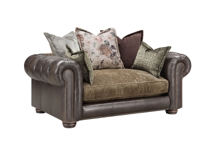 Atlantis Fabric & Leather Mix Pillow Back 1.5 Seater Sofa Atlantis Fabric & Leather Mix Pillow Back 1.5 Seater Sofa