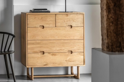 Gallery Direct Craft Natural Oak 5 Drawer Chest of Drawers Gallery Direct Craft Natural Oak 5 Drawer Chest of Drawers