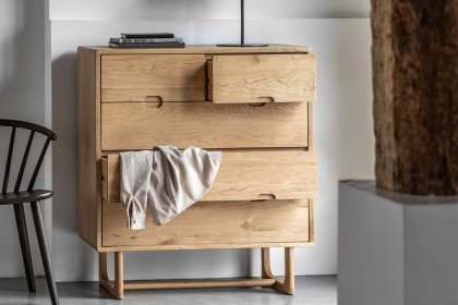 Gallery Direct Craft Natural Oak 5 Drawer Chest of Drawers Gallery Direct Craft Natural Oak 5 Drawer Chest of Drawers