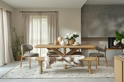 Flynn Natural Oak 220cm Dining Bench Flynn Natural Oak 220cm Dining Bench