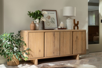 Flynn Natural Oak Wide Sideboard Flynn Natural Oak Wide Sideboard