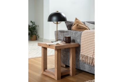 Oakley Reclaimed Wood Lamp Table in Rustic Buff Finish Oakley Reclaimed Wood Lamp Table in Rustic Buff Finish