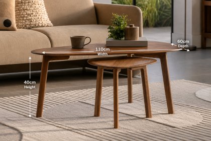 Gallery Direct Madrid Coffee Table Nest in Walnut Gallery Direct Madrid Coffee Table Nest in Walnut