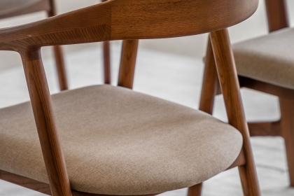 Gallery Direct Madrid Upholstered Dining Chair in Walnut (Pair) Gallery Direct Madrid Upholstered Dining Chair in Walnut (Pair)