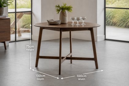 Gallery Direct Madrid Round Dining Table in Walnut Gallery Direct Madrid Round Dining Table in Walnut