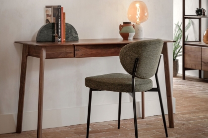 Gallery Direct Madrid 1 Drawer Desk in Walnut Gallery Direct Madrid 1 Drawer Desk in Walnut