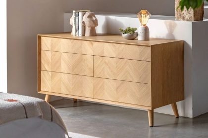 Gallery Direct Milano Oak 6 Drawer Chest of Drawers Gallery Direct Milano Oak 6 Drawer Chest of Drawers